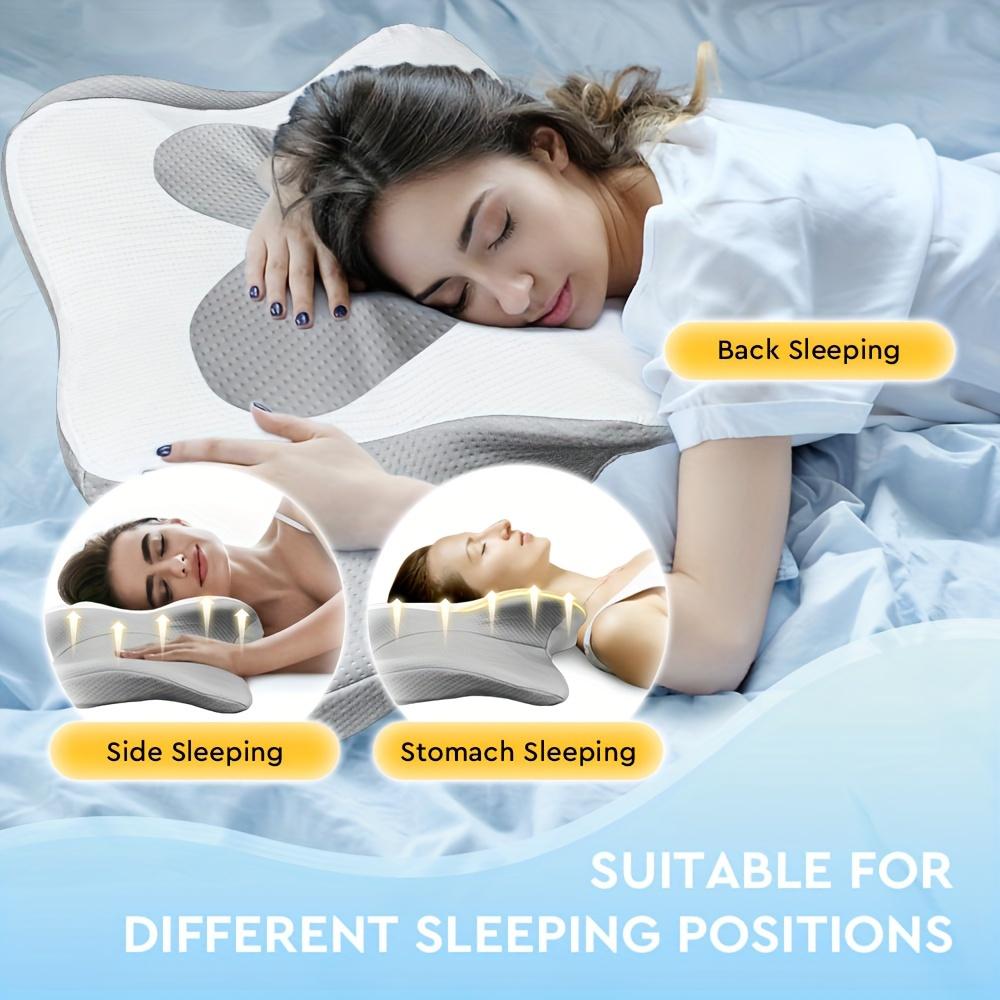 Cervical Pillow Memory Foam Neck Support Pillows for Sleeping Cervical for Back Sleeper Ergonomic Contour Removable Pillowcase