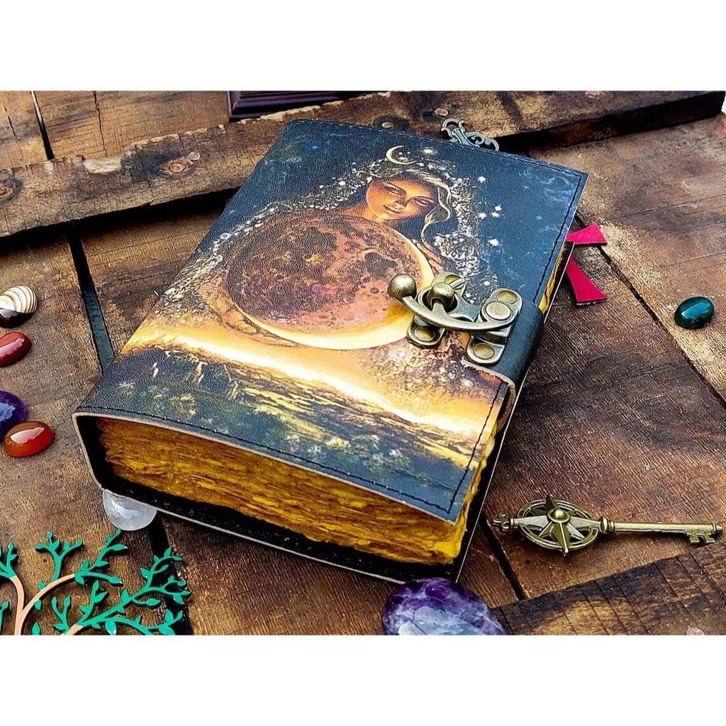 Vintage Leather Mother Goddess Journal For Men Women Traveling Sketchbook