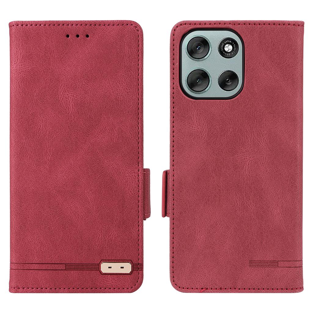 For Motorola Moto G56 5G Case Leather Wallet Flip Phone Cover with Hardware Decor