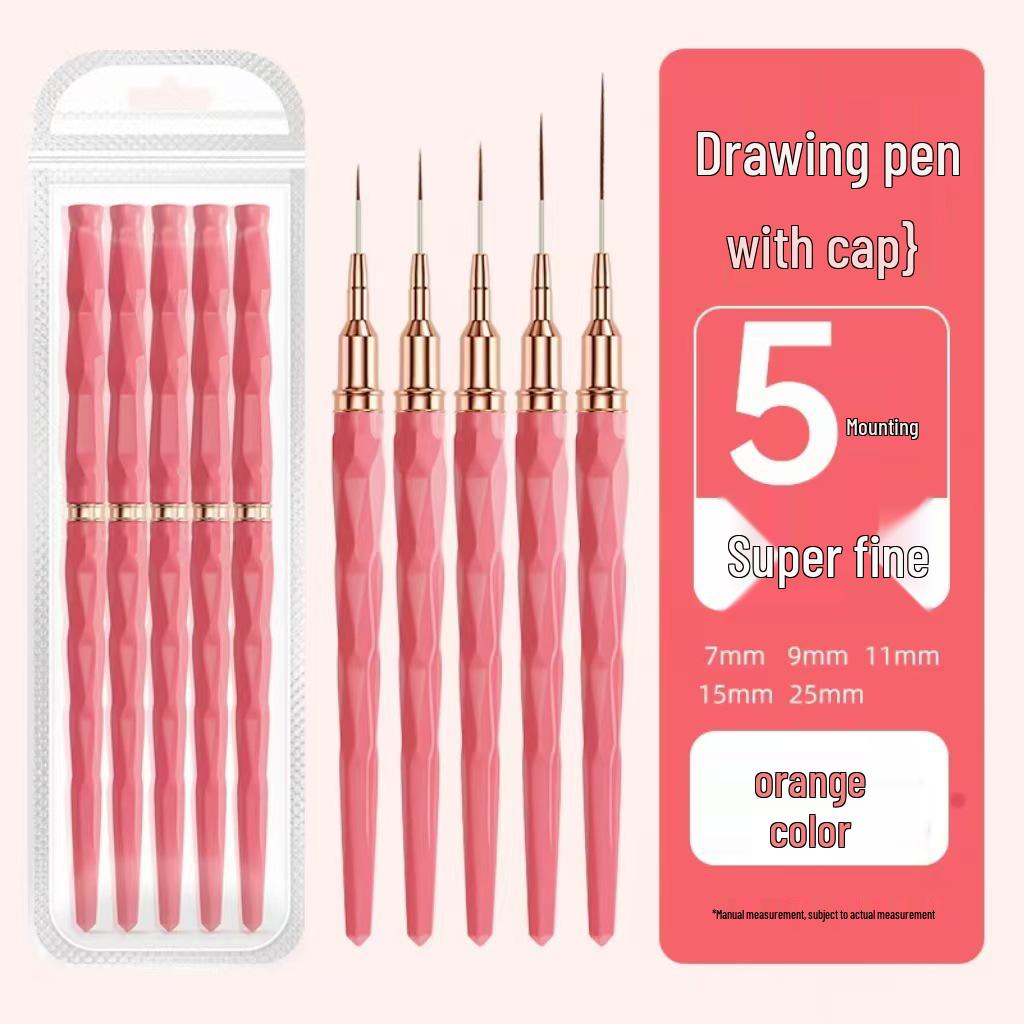 Cross-border Nail Art Brush Set: Line Drawing, Carving, Flower, Hook Line Tool