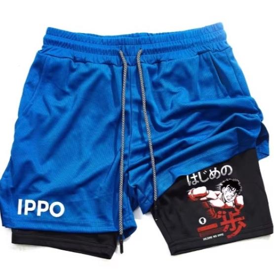 Аниме IPPO Muay Thai Kick Boxing UFC MMA Mixed Marcial Art Shorts Anime Men Women Unisex Double Layer Quick Dry Breathable Sport Gym Fitness Workout