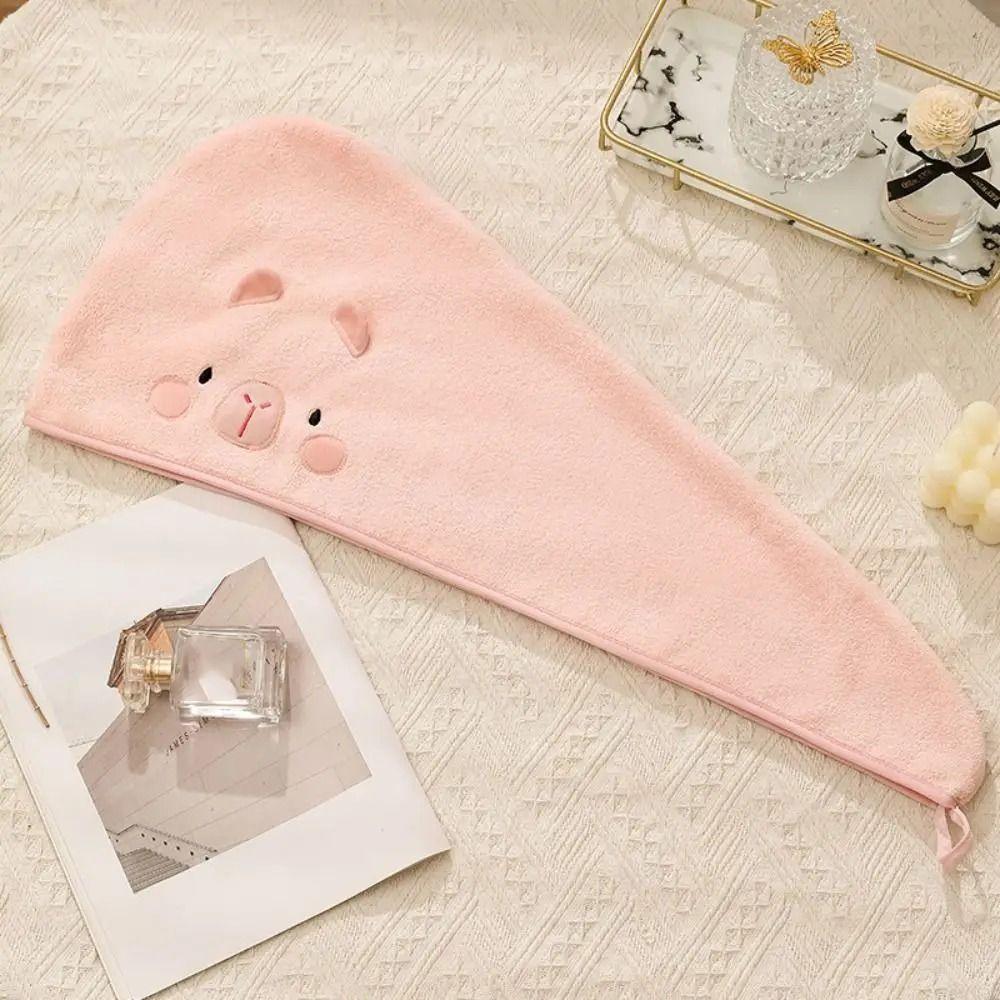 Quick Drying Capybara Dry Hair Cap Combed Cotton Coral Velvet Bathing Cap Capybara Towel  Pool