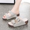Women's Slippers Classic Thick Bottom Anti Slip Double Buckle Comfortable 2024 Unisex Fashion Slippers Big Size 35-44