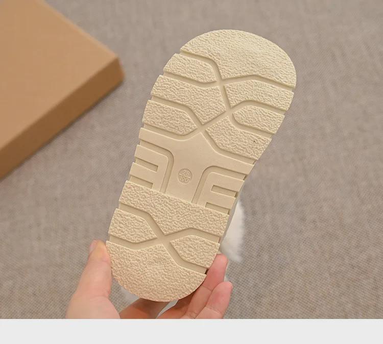 Korean Kids' Fur-Lined Cotton Snow Boots, Winter 2024 Collection