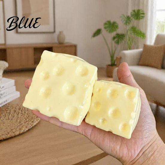 Stress Relief Cheese Toy Shapeable Squeeze Toy Block Sensory for Relief Moldable Cube Pinch Home Office Classroom Decompression