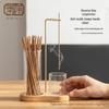 Solid Wood 8-Character Hanging Incense Burner with Anti-Ash Glass - Sandalwood Clip Holder Tube