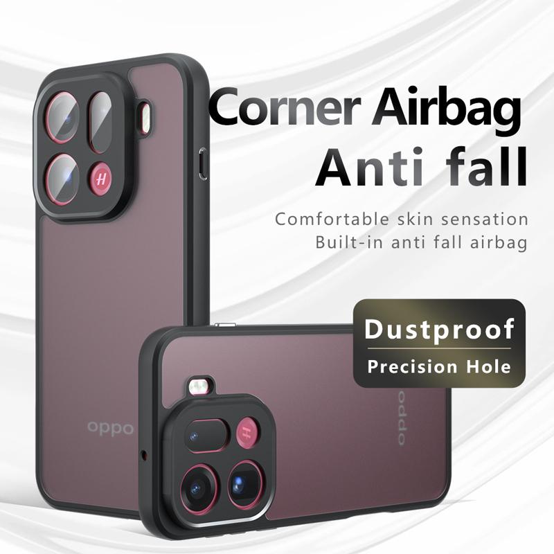 Для OPPO Find X9 Pro X9 Чехол Противоударный Матовый на ощупь кожи Матовый ПК+ТПУ Защита от отпечатков пальцев Прозрачная крышка для Find X 9