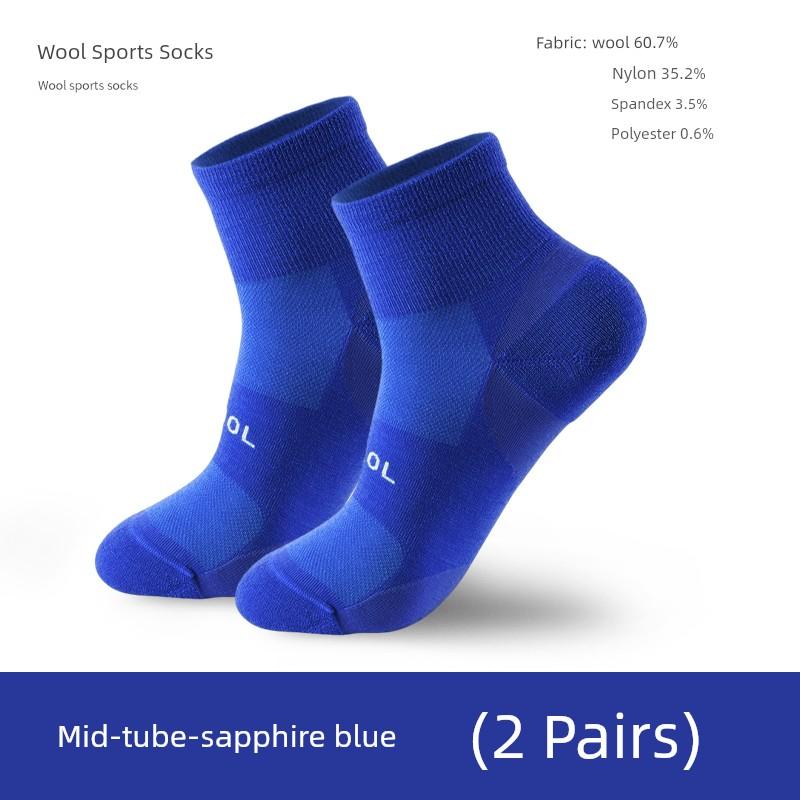 Wrels Sports Socks, All-Season Wool Warm Running Socks, Mid-High Thickened Breathable Outdoor Hiking Socks for Men and Women
