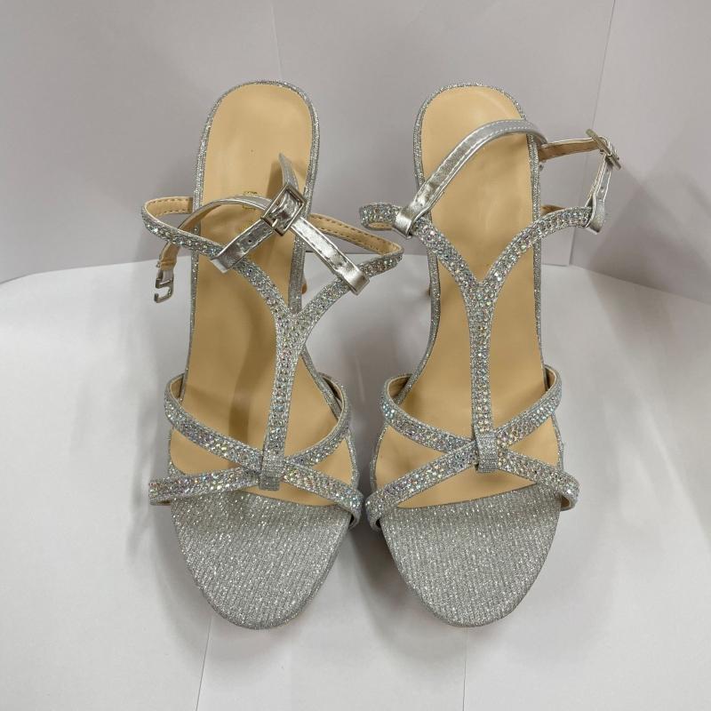 Summer Women's High Heel Sandals Open Toe Stiletto High Heels Fashionable High-end Waterproof Platform Rhinestone Sandals