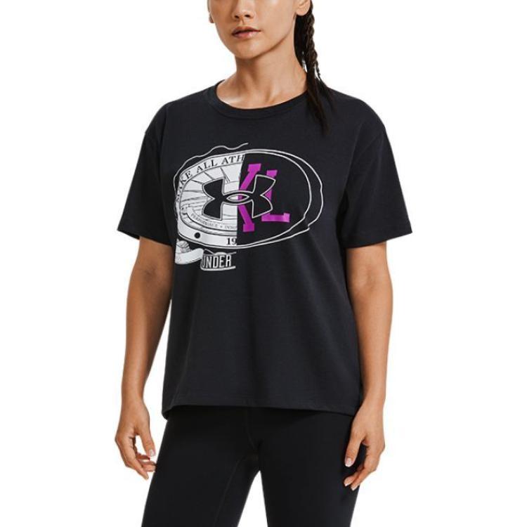 Under Armour Make All Drop Shoulder Sleeve T Shirt Women's Black Unisex 1379390-001