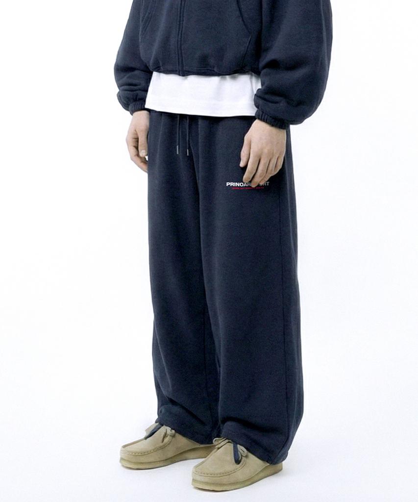 PRINOAR Small Sport String Single-Pleat Wide Pants - Navy
