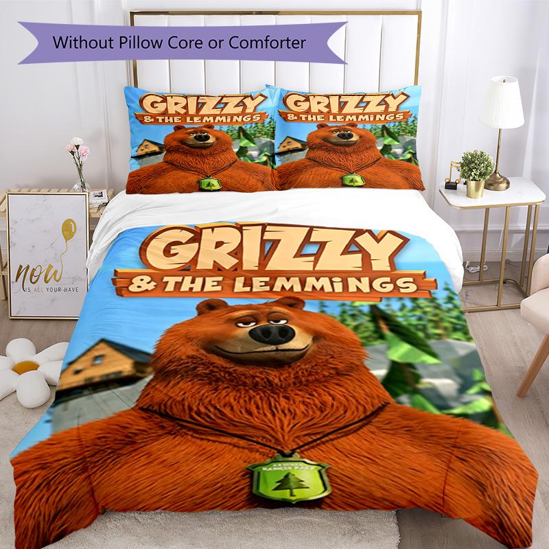 Grizzy Lemmings Bed Linen Set Perfect for Bedrooms Machine Washable Perfect Gift for Friends Family