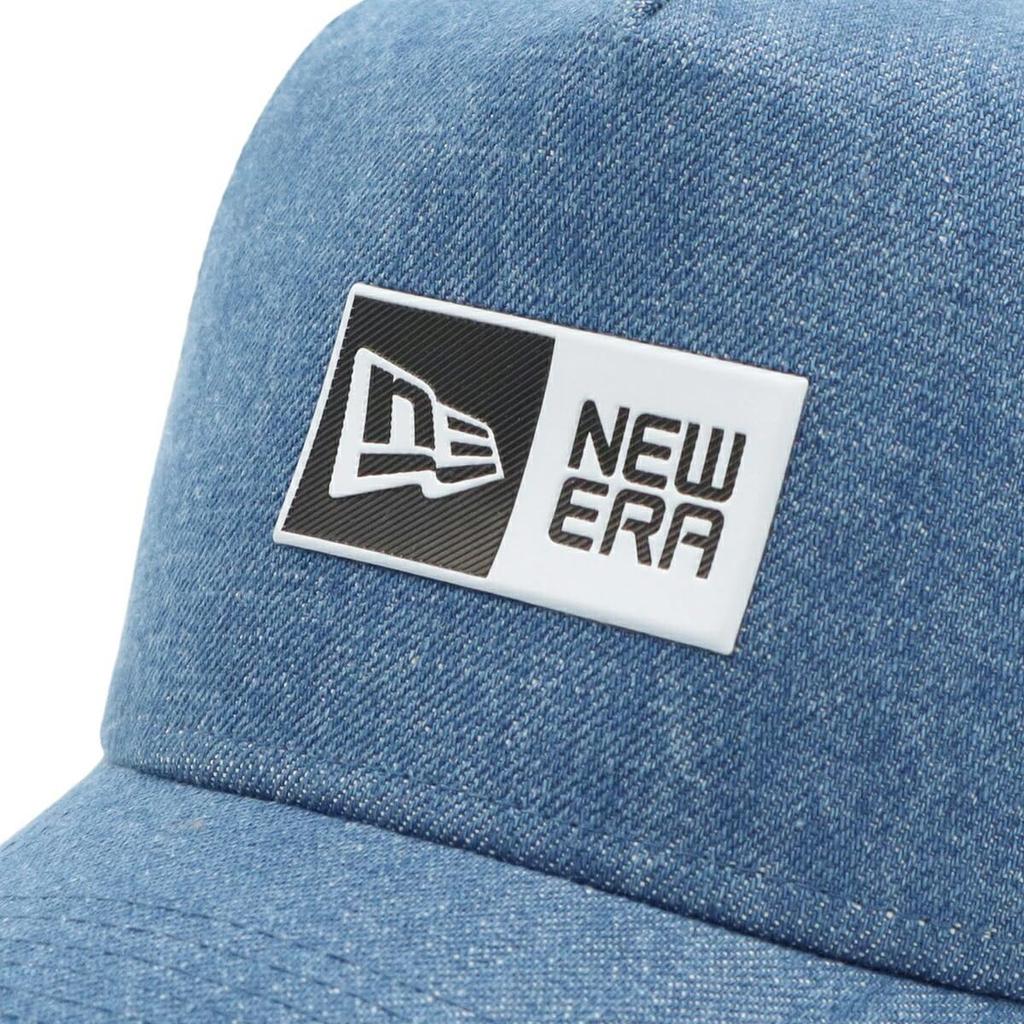 New Era 9FORTYA-Frame Box Logo Mesh Cap In Washed Denim/White, Free Size 940AFTR Box TPU WDNM White, 14388654, NER36C3348