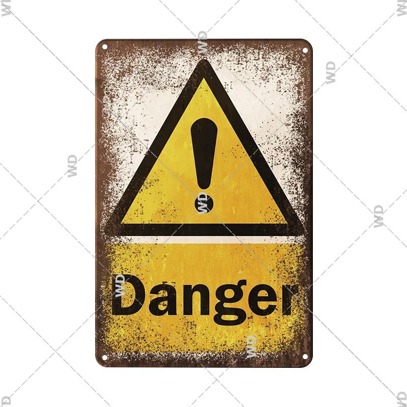 Caution Metal Tin Sign Vintage Metal Plaque Warning Slogan Retro Metal Posters Plate Signs Door Factory Home Wall Decor