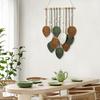 Wall Mounted Bohemian Style Decoration Hand Woven Decorative Tapestry Wooden Bead Leaf Tapestry Bedroom Wall Decoration