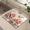 1Pcs Rubber Drying Mat With Floral Print For Coffee Shop Restaurant Kitchen Carpet Tableware Durable Diatom Mud Table Mat Pet Mat Coffeeware