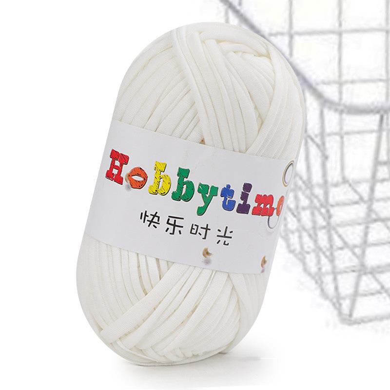 Crochet Knitting Tape Thick Cloth Fabric Strip Yarn 100%Polyester Craft For Hand Knitting Crochet Cushion Blanket Low Elasticity