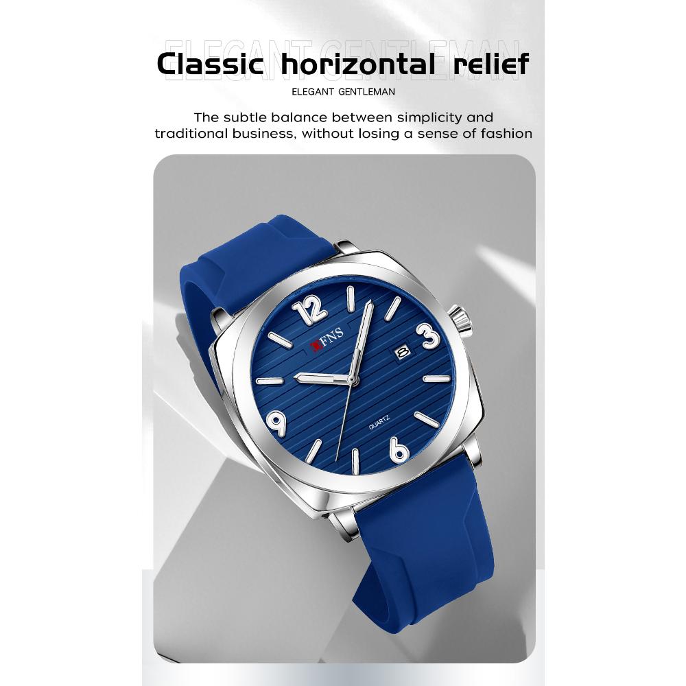 OFNS Модные тонкие мужские кварцевые часы Водонепроницаемые Ночная подсветка Одинарный календарь Простые повседневные мужские кварцевые часы