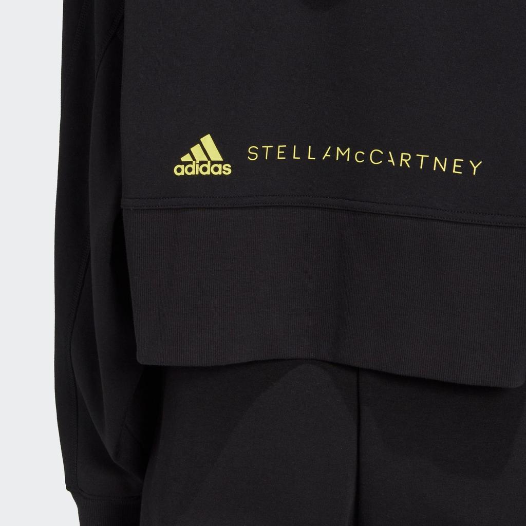 adidas Stella McCartney Pure Color Print Logo Толстовка с капюшоном на молнии Женские топы Черный HG1946