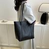 Stylish Large Capacity Tote Bag In Black White Khaki Brown Perfect For Daily Use