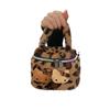 Leopard Print Kitten Plush Makeup Bag - Portable Skincare & Travel Organizer for Women
