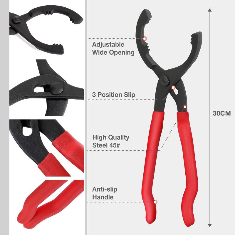 Oil Filter Wrench 12 Inch Adjustable Pliers Durable Nonslip Handles for Auto Oil Change Mechanic Garage