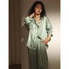 Women's Striped Ice Silk Pajamas, Sweet and Thin Spring and Summer V-neck Home Clothes, Korean Style Simple Casual Home Clothes