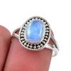 Natural Rainbow Moonstone Gemstone 925 Solid Sterling Silver Ring Size 6.5 E4r01