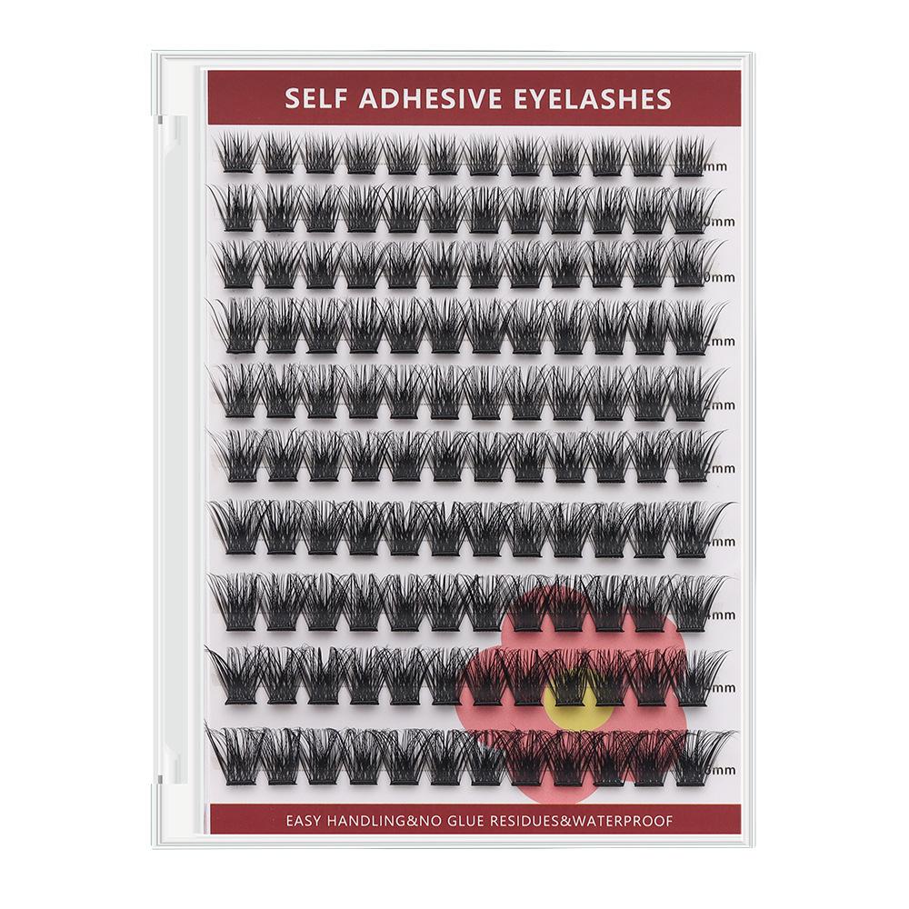 Large-capacity self-adhesive false eyelash set, mixed lengths, various styles, no glue needed, long-lasting waterproof and sweatproof