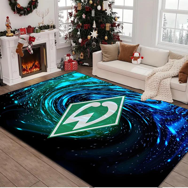 1PC rug Green And White Werder Carpet, Chair Rug,Area Rug for Office Bedroom living rooms bedroom, Doormat decor Christmas fan gifts