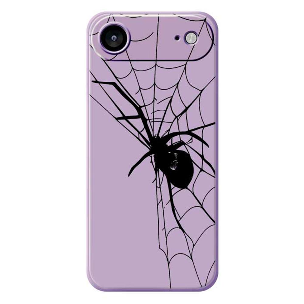 For iPhone 17 Air Case Spider Pattern Printing Straight Edge TPU Phone Back Cover
