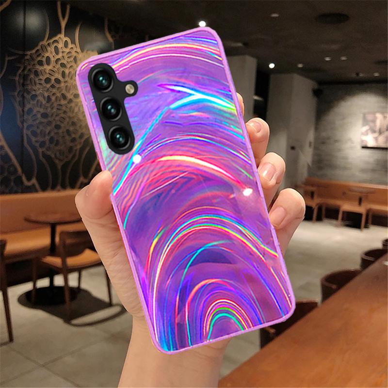 Чехол для Samsung A04s, роскошный блестящий Радужный зеркальный чехол, мягкая задняя крышка из ТПУ для Samsung Galaxy A04s, galaxyA04s A04s, противоударные чехлы для телефонов