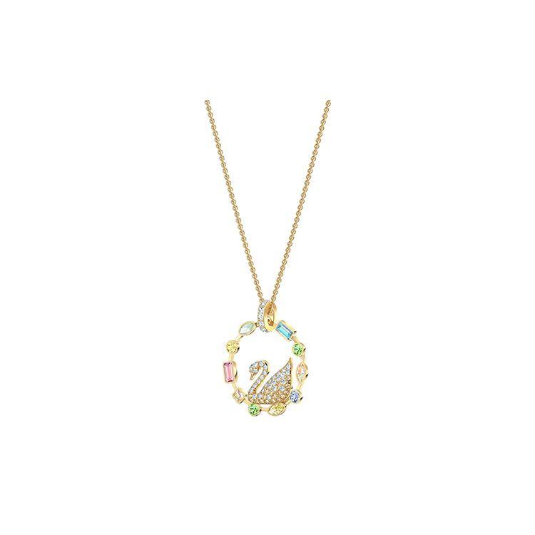 Swarovski Rainbow Swan Necklace Women necklace Gold 5549050