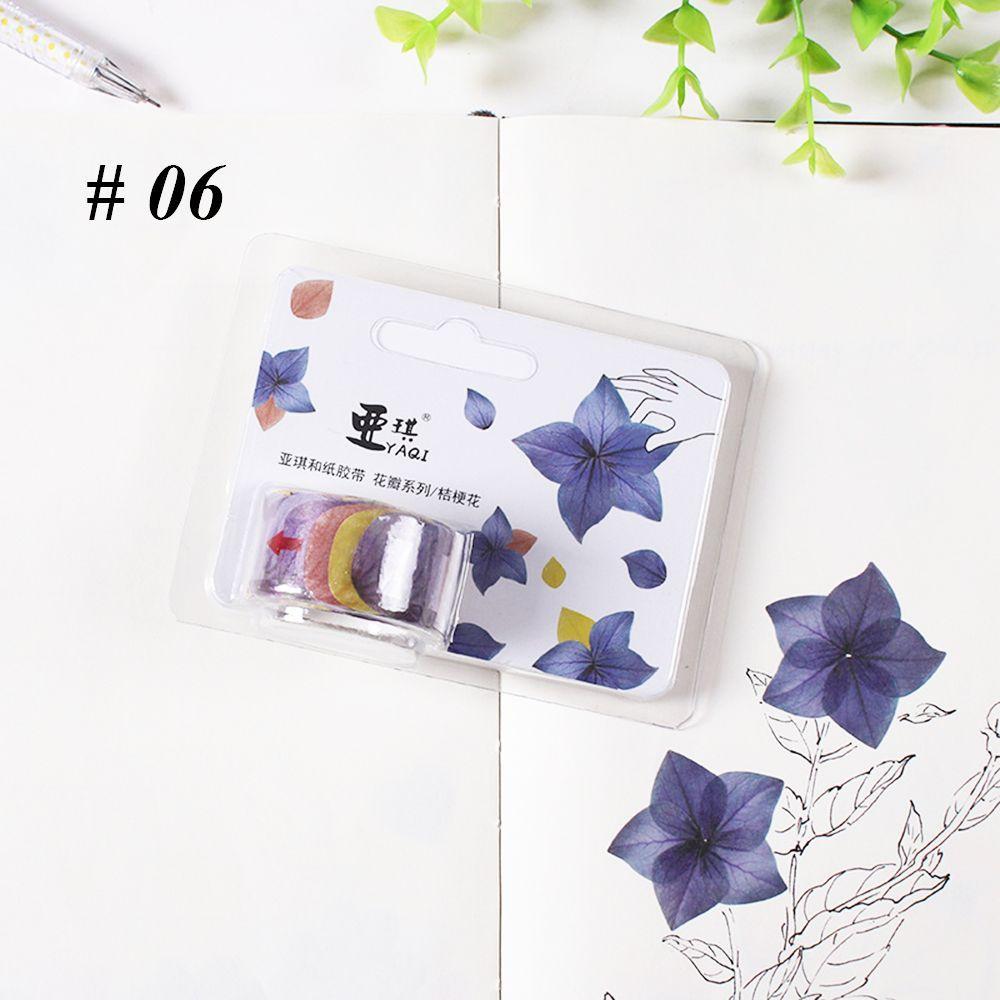 200PCS Adhesive Stylish Decorative Flower Petals Tape Masking Tape Sticky Paper Scrapbooking