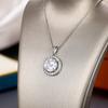 New Luxury Fashion 10MM Cubic Zirconia Pendant Necklace Women Engagement Wedding Accessories Elegant Female Jewelry