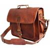 Vintage Soft Leather Messenger Brown Real Laptop Satchel Bag Genuine Briefcase