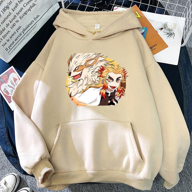 Anime Demon Slayer Kamado Nezuko Kawaii Cartoon Print Men Women Kimetsu No Yaiba Hoodies Loose Pullover Harajuku Male Sweatshirt