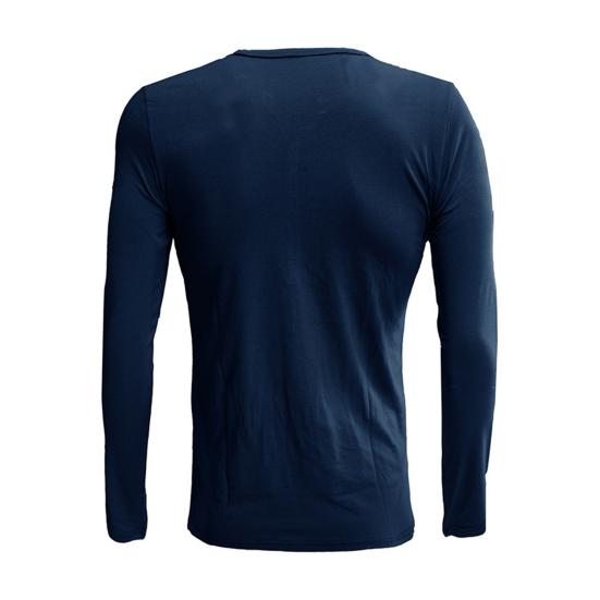 Мужская футболка с V-образным вырезом, длинный рукав, спортивный топ для отдыха, повседневная облегающая рубашка для повседневной носки весной и осенью