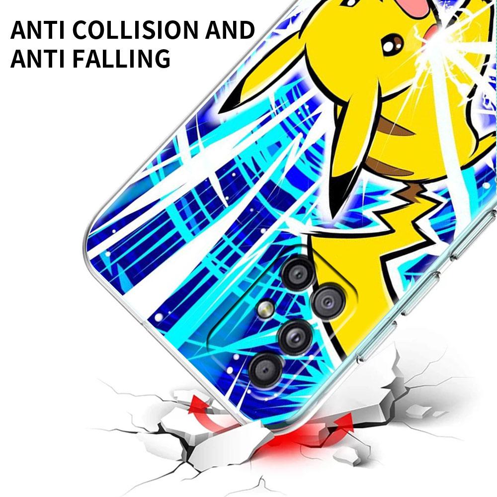 Прозрачный чехол для Samsung Galaxy A52 A12 A51 A32 A21s A71 A32 A22 50 A70 A31 A72 5G чехол для телефона аниме крутой покемон