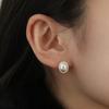 Серьги-кольца из стерлингового серебра 925 пробы с классической жемчужной оправой