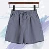 Women Shorts Elastic Waist Adjustable Drawstring Casual Shorts with Pockets Wide Leg