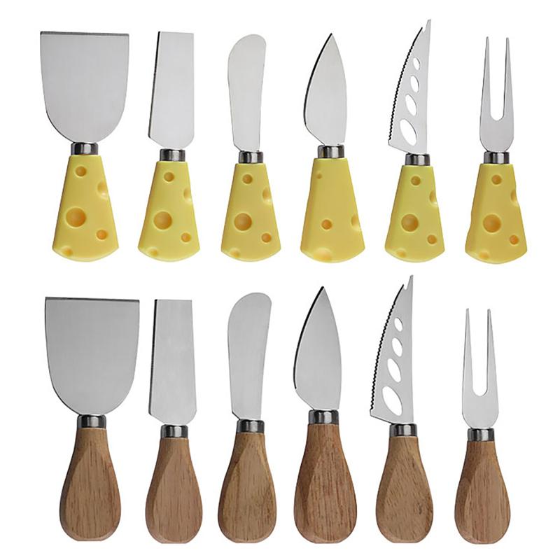 1шт стальные ножи для сыра из нержавеющей стали с бамбуковой деревянной ручкой для нарезки сыра