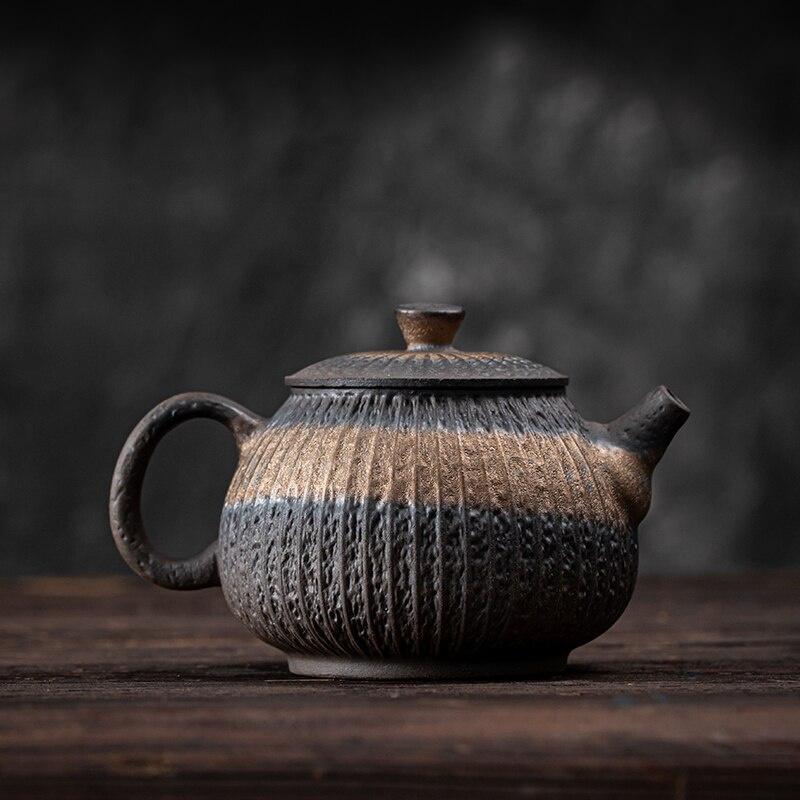 250 мл Чайник из старой скальной глины с позолотой Керамический Защищенный от ожогов Термостойкий Чайный набор
