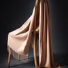 Women Scarf Shawl Soft Thickened Solid Color Winter Warm Tassels Fashion Accessories