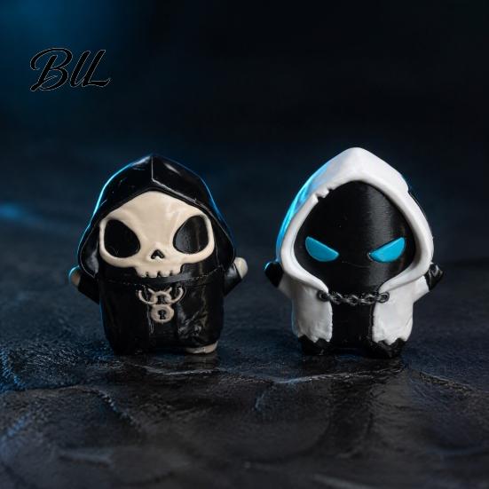 Grim Reaper Decoration 2Pcs Video Game Inspired Skeleton Figurine, 3D Printed Figure, Skull Collection Decor Mini Gothic Decoration, Collectible Gift