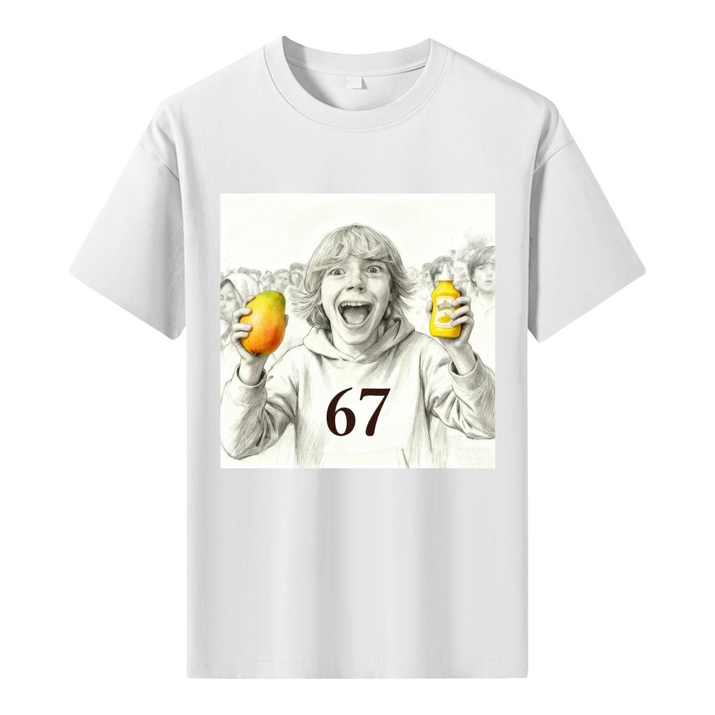 Мужская футболка с коротким рукавом с принтом Мужская свободная повседневная футболка с коротким рукавом