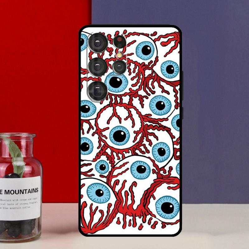 Чехол-фунда с узором из безумных глаз для Samsung Galaxy S25 Ultra S9 S10 S20 S22 Plus S21 FE S23 S24 Ultra