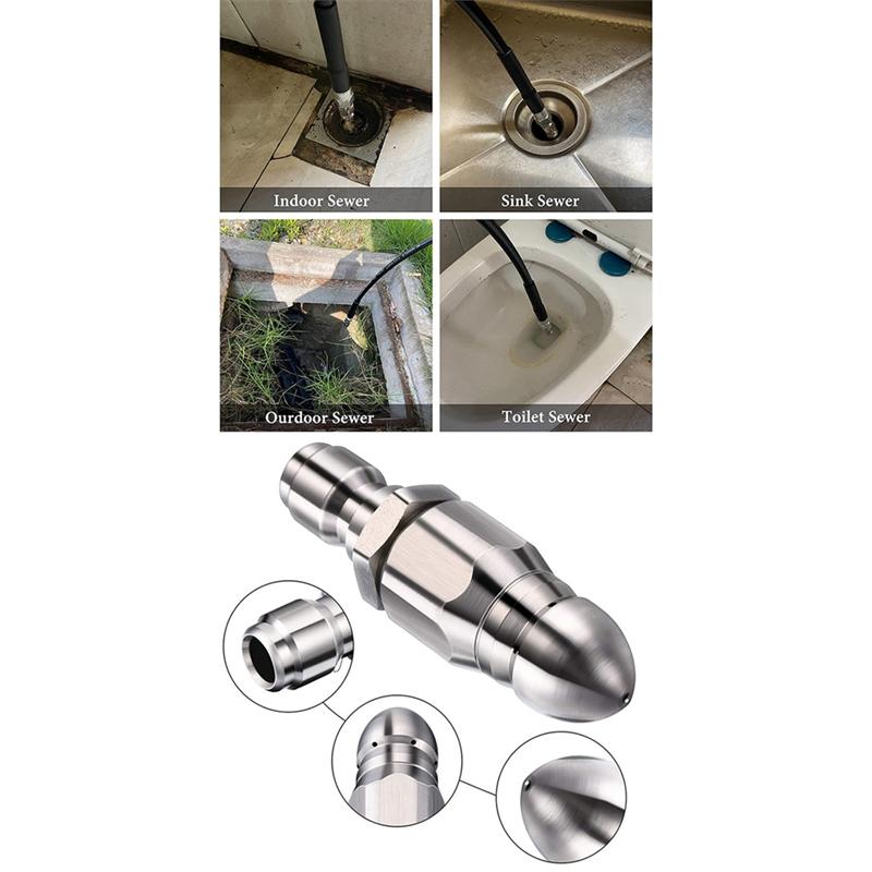 1/4 High-Pressure Unblocking Washer Nozzles For Sewer And Sewage Hose Nozzle Washing Parts 5000Psi