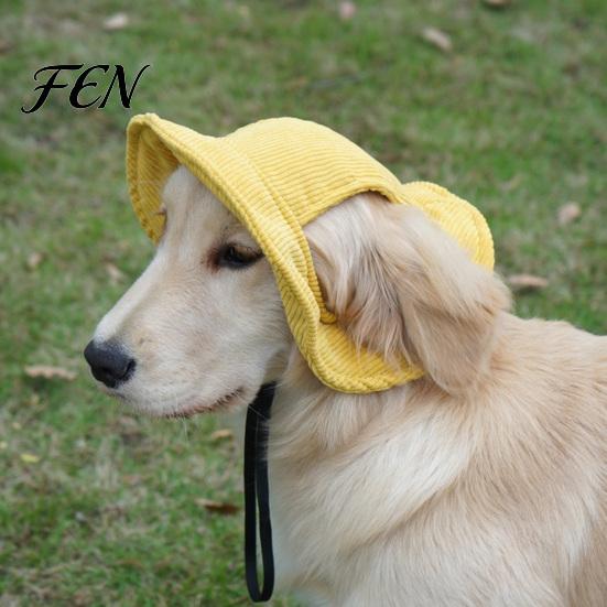 Adjustable Pet Cap Corduroy Dog Baseball Cap, Cat Summer Beach Visor Hat with Ear Accessories for Small Medium Large Dogs Holes, Puppy Sunbonnet