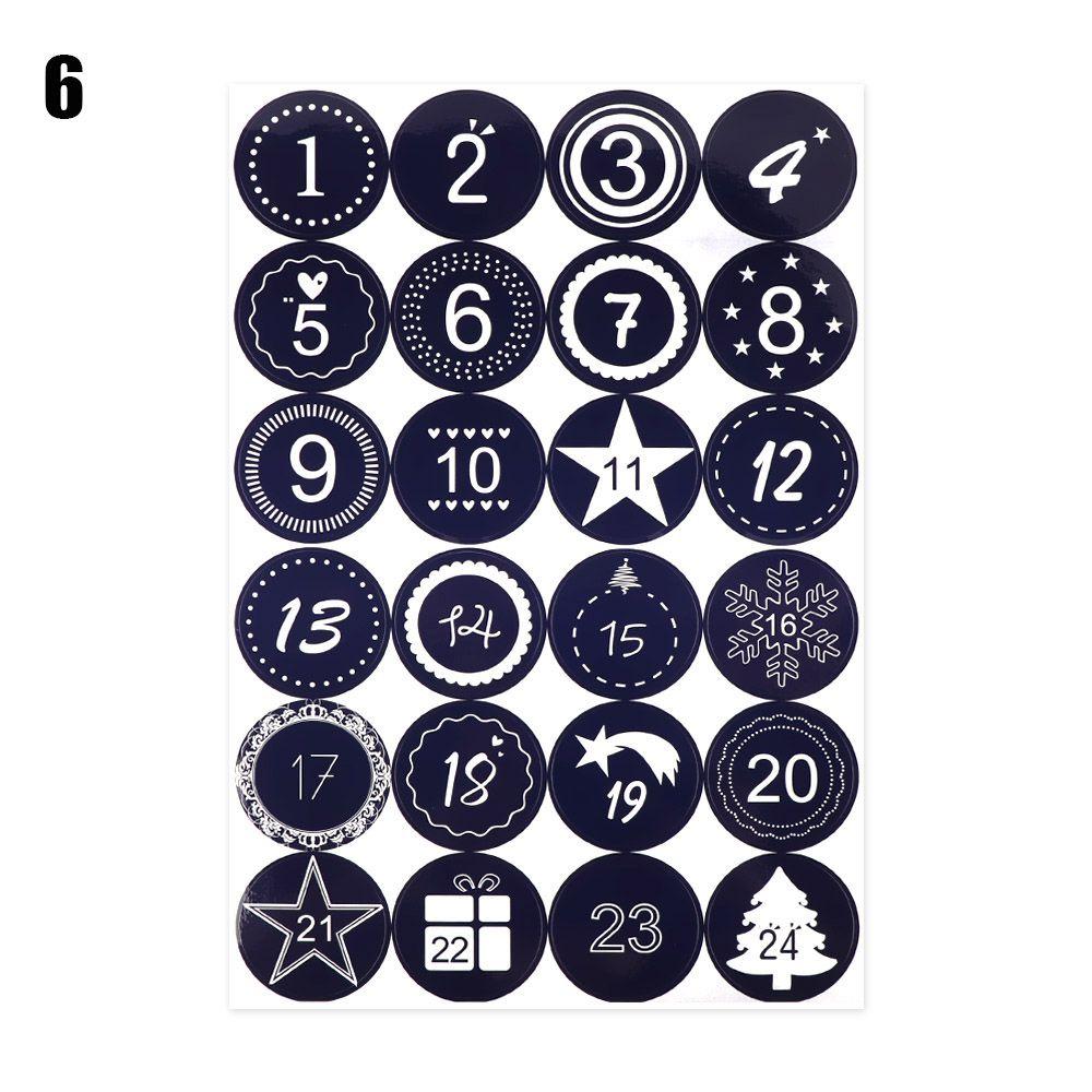 Biscuit Candy Self Adhesive Advent Calendar Number Christmas Label Paper Sticker Packaging Labels